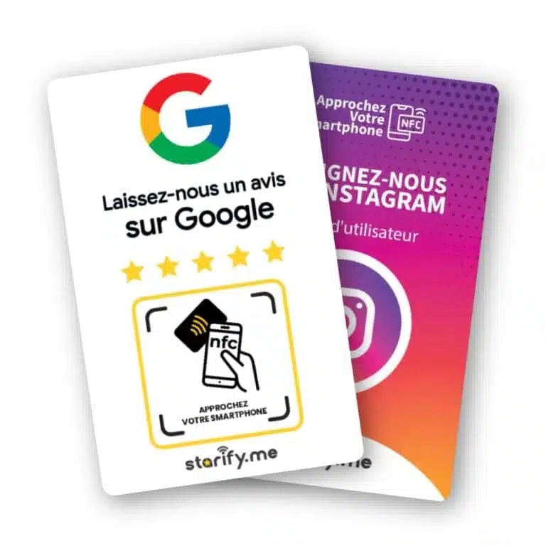 Duo NFC-Karten kontaktlos Google Bewertungen und Instagram