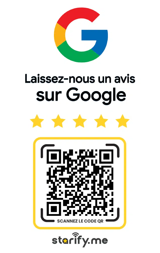Google Review NFC-kaart contactloos met QR-code (back)