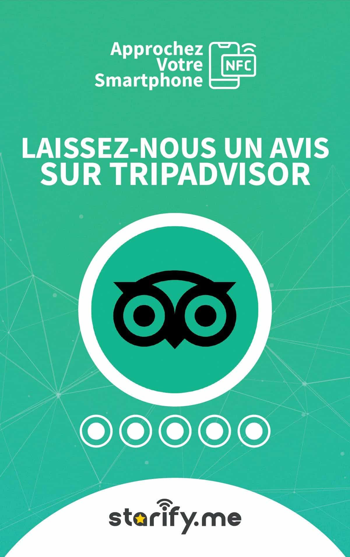 Carta Tripadvisor NFC contactless con codice QR